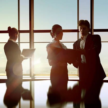 Team of business men and women