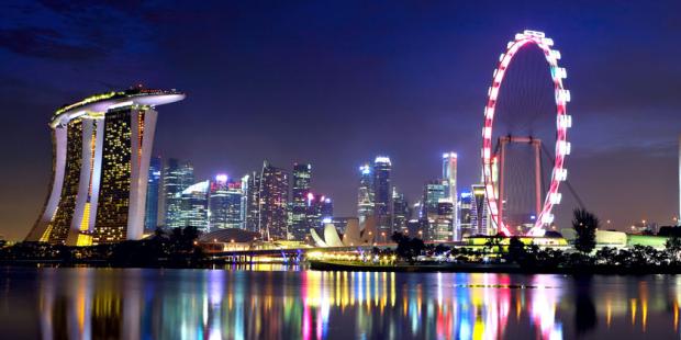 singapore skyline at night